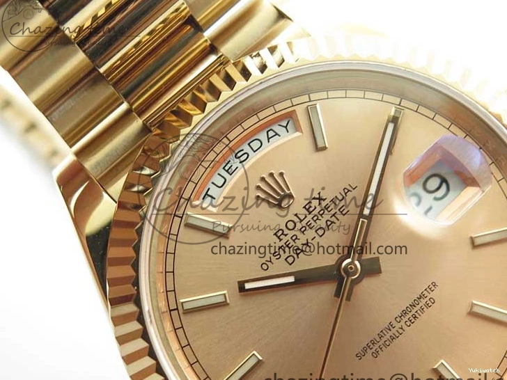 on 904 228239 Day-Date Version Dial President Stick Markers A2836 Bracelet RG RG RG New BP Dial 40mm 0313